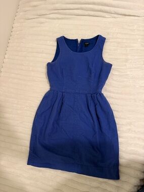 J. Crew Sleeveless Cobalt Blue Fit-and-Flare Mini Dress